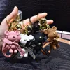 2022 New Cartoon Resin Wool Bear Keychain For Women Creative Chete Fashion Casal Acessory Bag Pingente Gift