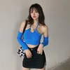 Women's Tanks & Camis Halterneck Camisole And Sleeve Top For Women Tshirts Solid Crop Navel Backless Fashion Summer Clothes Blue TopWomen's