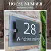 Panneau de porte d'adresse de maison moderne en acrylique personnalisé, plaque d'immatriculation et de nom 220706