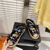 2023 Womens Platform Sandals Fashion Slipper Servidered Canvas Slides Slies Slies on Slippers Girls 60mm Comphored box and Gust Facs حجم كبير 35-41