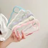 Clear Wave Border Phone Case Candy Color Transparent Soft TPU for iPhone 14 Pro Max 12 13 X XR XSファッショナブルな新鮮なシリコン2 in 1バックカバー