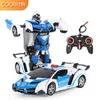 RC Deformation Kids Toys Cool Robots Outdoor Remote Control Sport Vehicle Car One Button Gift for Boys 220628