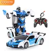 RC Verformung Kinderspielzeug Coole Roboter Outdoor Fernbedienung Sportfahrzeug Modellauto Ein Knopf Geschenk für Jungen 220628