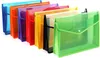 A4 Plastic Wallet File Folder Envelop, waterdichte poly envelope kunststoffen bestanden portefeuilles documentmappen met knopsluiting voor school