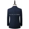 Abiti da uomo Blazer Blu Navy Uomo Slim Fit Doppiopetto Abito formale da sposa Tuxedo Abiti da lavoro da ballo