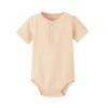 Bébé garçon barboteuse fille garçon tricot barboteuse pyjama combinaison vêtements côtelés tricoté stretch bore été barboteuses combishort 220707