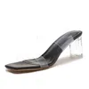 Sandaler Summer Transparent Sandals Designers Women High Heel Sandals tofflor Sandal Sparkle Wedding Shoe Fenty Slides Dress Shoes 220709