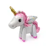 Party Toys 3D Assembly Rainbow Horse Unicorn Ballon Baby Birthday Decoratieve aluminium ballonnen