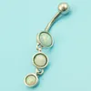 JINGLANG Exquisite 10pce Set Of Imitation Opal Hand Grasping Belly Button Ring Piercing Jewelry Belly Button Nails Body Jewely7302009