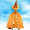 Halloween Cloak Poncho Hat Sets Star Children Bronzing Witch Cape Cosplay Prop