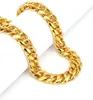 Męskie ciężkie 10 mm Miami Cuban Link łańcuch 14k plamowany złoty naszyjnik 26 ''