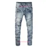 Mens Designer Jean Fashion Denim Pants For Male Skinny Ripped Destroyed Stretch Slim Fit Jean Beam Foot Trousers