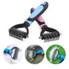 Remoção de cabelo Pets Brush de corte de nó Brush Double Face Cat Helfing Tool Tool Helding Long Curly Hairs Cleanner Pebs Pet Helicing