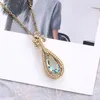 Pendant Necklaces 2022 Colorful Crystal Rhinestone Pipa Guqin Musical Instrument Necklace Choker For Women Girls Chain