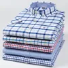 S ~ 7xl coton chemises pour hommes à manches courtes été grande taille Plaid rayé mâle affaires décontracté blanc coupe régulière 220401