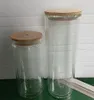 NEU... 16oz 20oz Sublimationsglas-Bierkrüge Wasserflasche Bierdose Tumbler Trinkgläser mit Bambusdeckel und wiederverwendbaren Strohhalm-Eiskaffeetassen Schnelle Lieferung