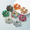 Vintage Hollow Cystal Rhinestone Earrings Cuff Classic Party Dangle Earrings Fashion Jewelry for Women Gift