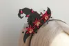 Diadema de sombrero de bruja negra con el show del escenario de navidad de diario de imbécil floral rojo Halloween juego de regalos para niños