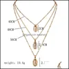 Chains Necklaces Pendants Jewelry Bohemian Shell For Women Mti Layer Cowrie Pendant Necklace Collar Gold Dh2Io