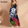 Noisydesigns grande taille 4XL femmes robe longue décontracté sans manches épaules dénudées hawaïenne Samoan polynésien Tribal imprimé livraison directe 220627