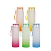 500 ml 17oz sublimation Grossed Glass Water Bottes Gradient Colorful Ombre Blank Tobsware tasses SXJUN27