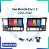 Honda Civic 2004-2011 용 9 인치 자동차 GPS 내비게이션 안드로이드 10 라디오 비디오 스테레오 RHD 지원 CarPlay DVR OBD 백미어 카메라