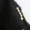 Misto lana da donna Moda donna doppio petto in tweed Giacche stile elegante da donna Colletto rovesciato Cappotti a maniche lunghe Phyl22