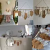 Macrame de folhas pendura de parede boho sala decoração de casa tecido estético tapeçaria viva decoração de casamento 220720