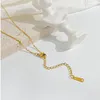 Naszyjniki wiszące z pustym kwiatem złoto plamowany łańcuch obojczyka perłowego z łańcuchem ze stali nierdzewnej dla kobiet