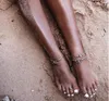 Vintage Bilezik Ayak Takı Kadınlar Için El Yapımı Boncuk Zincir Halhal Ayak Bileği Bacak Charm Rune Denizyıldızı Bilezikler Moda Beach Halhal