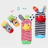 Cartoon Plush Socks Wristband Rattle Baby Toy 012 Mesi nato Baby Child Animal Socks Foot Finder Toy Gift Soft Rattle 220531