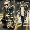 Barnflickor Butterfly Printing Fur Parka Jacket Girl Winter Jacket For Girls Warm Cotton Thick Padded Long Jacket Outfit Clothing J220718