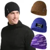 Cappello a cuffia in lana tinta unita invernale Cappello a cuffia in maglia calda Cappello a cuffia corto da pescatore con logo triangolare per uomo e donna