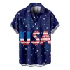 Camisas casuais masculinas para homens 3D manga curta Button Guitar Guitar America Flag y2k Clothing Tops de verão e Eldd22 feminino