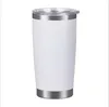 20oz Tumbler dubbele muur wijnglas roestvrijstalen thermische bekers 20 oz geïsoleerde koffiebier reistumbler cups glas met deksel bb0116