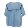 여성용 블라우스 셔츠면 80% 폴리 에스테르 20% 여성 버튼 아래로 짧은 슬리브 셔츠 캐주얼 일상 셔츠 일상 캐주얼