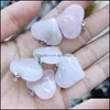 Konst och hantverk 24mmx20mm Beautif Natural Rose Quartz Lover Heart Charms Pink Crystal Stone Pendant for Jewely Making SP Sports2010 Dhajh