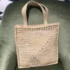 Designer 2022 Digner brodé femme sac creux Rafia paille fourre-tout marque de luxe été plage tissé sac sacs à main luxueux