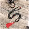 Подвесные ожерелья подвески ювелирные изделия 8 мм натуральный камень черный оникс красный агат japamala устанавливает духовную драгоценность dhsva