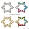Takılar Mücevher Bulguları Bileşenleri Zhukou Mticolor Heart Yıldız CZ Kristal Küpe DIY El Yapımı Kolye Malzemeleri Yapmak İçin Sevimli