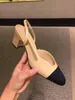 2022-Avec la boîte d'origine - Designer en cuir de veau pour femmes Catwalk Kitten Heels Pumps Slingbacks Sandals Mules Flats Beige Grey Dress Wedding Single Shoes35-42