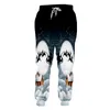 Winter Christmas Man Animal Pants 3D Printed Moon And Elk Harajuku Mens Selling 6XL Sweatpants 220623