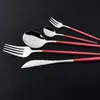 DHL Dinner 20pcs Cetlery Stainsal Steelder Tableware Cake Kice Sknife Set Office Home Flatware Modern Gold Mirror Cetlery C0624x13