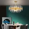 New Creative LED Crystal Hanging Lamps Gold Luxury Chandelier Firm Metal Lighting Fixtures for Living Room Bedroom Dining Hall