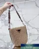 Pedras de palha de moda de moda Bolsas de balde Mulheres com Triângulo Bolsa de Couro Tag Designer Portátil Mulheres Bolsas de ombro