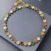 Colorful Big Rhinestone Necklaces Chains Simple Leopard Head Necklace Personality Trendy Women Jewelry Necklaces