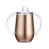 New 10oz Sippy Cup Stainless Steel Tumbler Mug with Double Handle Egg Cups Vacuum Insulation Home Baby Water Bottle Coffee Mugs