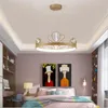 Pendant Lamps Postmodern Light Luxury Simple Living Room Chandelier Warm Creative Flower Crown Study Ring Bedroom ChandelierPendant