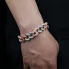 Fermoir à serrure bicolore lourd glacé, bracelets porte-bonheur cubains, chaînes à maillons en Zircon cubique, bijoux Hip Hop Rock pour hommes et femmes, nouvelle collection 2022