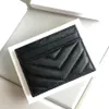 Designer-Geldbörse, modisch, Kartenhalter, Kaviar, Mini-Designer, reine Farbe, echtes Leder, Kieselstruktur, luxuriöse schwarze Geldbörsen mit Box